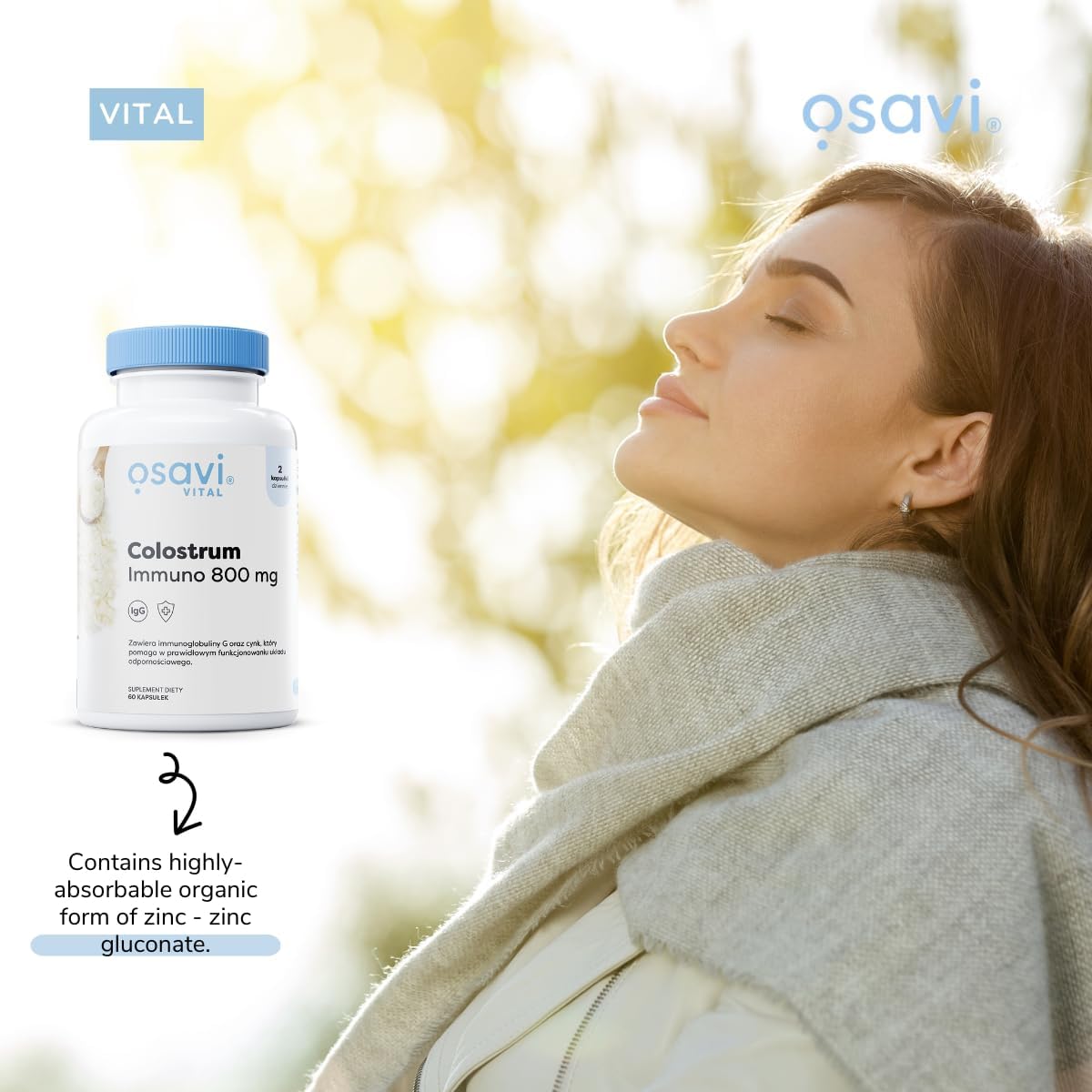 Osavi Colostrum Immuno 800mg – 60 Capsules | Bovine Colostrum with 18% Immunoglobulins G and Highly Absorbable Zinc Gluconate : Amazon.co.uk: Health & Personal Care