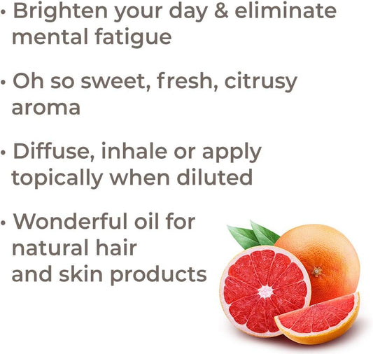 Plant Therapy Organic Pink Grapefruit Essential Oil 10 Ml (1/3 Oz) 100% Pure, Undiluted, Therapeutic Grade