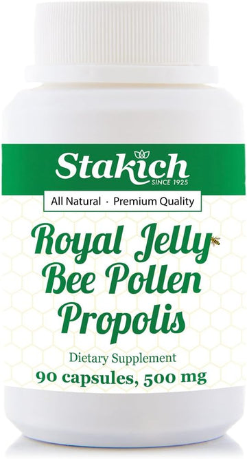 Stakich 500 Mg Capsules (Royal Jelly, Bee Pollen, Propolis Capsules 500 Mg (90 Count))
