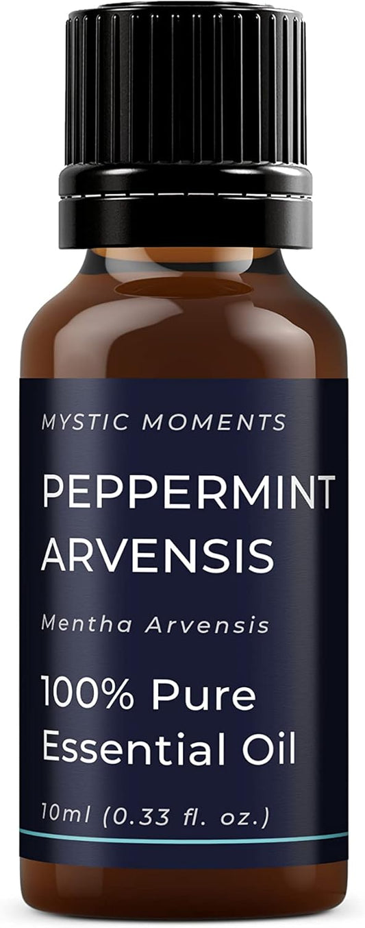 Mystic Moments | Peppermint Arvensis Essential Oil 10ml - Pure & Natural oil for Diffusers, Aromatherapy & Massage Blends Vegan GMO Free