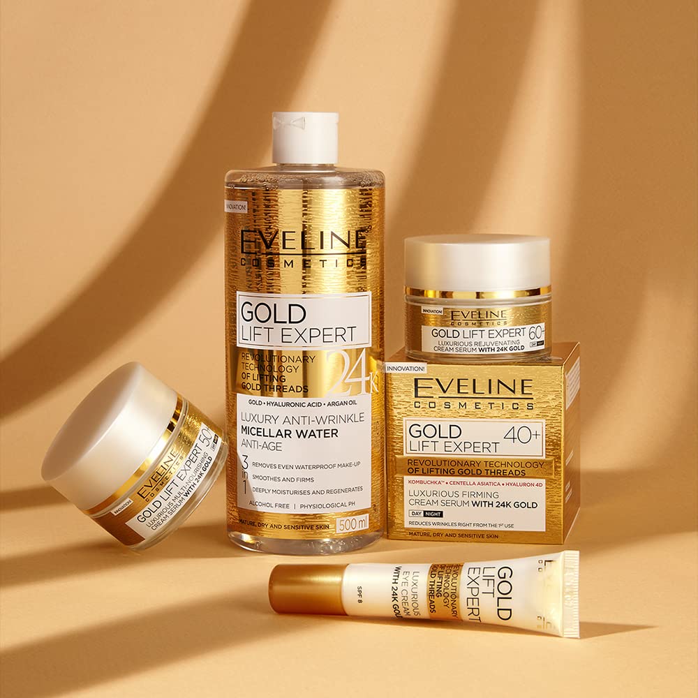 Eveline Cosmetics Gold Lift Expert 40+ Face Firming Cream Serum With 24K Gold : Beauty & Personal Care