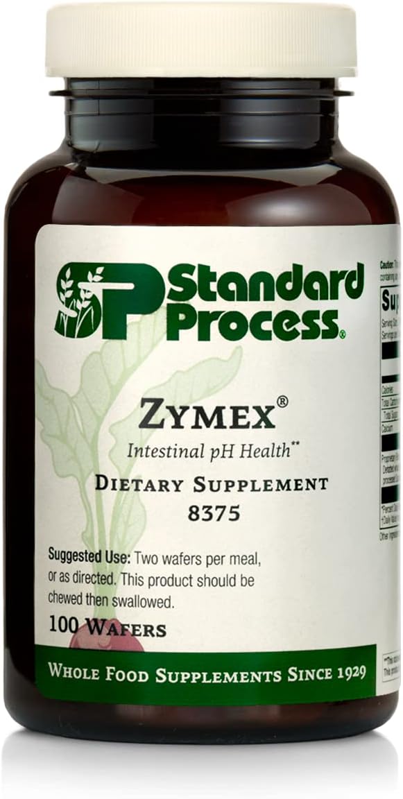 Standard Process Zymex Wafers - Whole Food Digestion And Digestive Health With Lactose, Date, Spanish Moss, Beet Root, Wheat Germ And Whey - Vegetarian - 100 Wafers