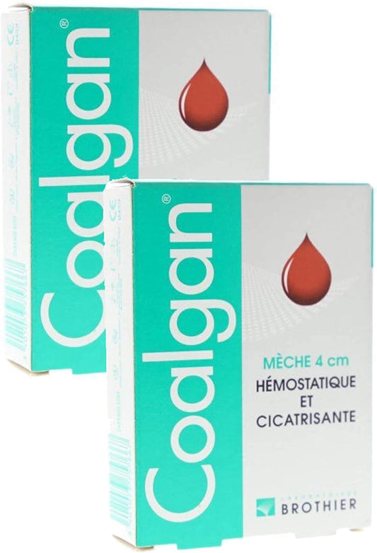 Coalgan Stops Bleeding – Hemo Static Nasal, Dermal and Mouth Wicks – Pack of 2 Boxes of 5 Sterile Wicks (2)