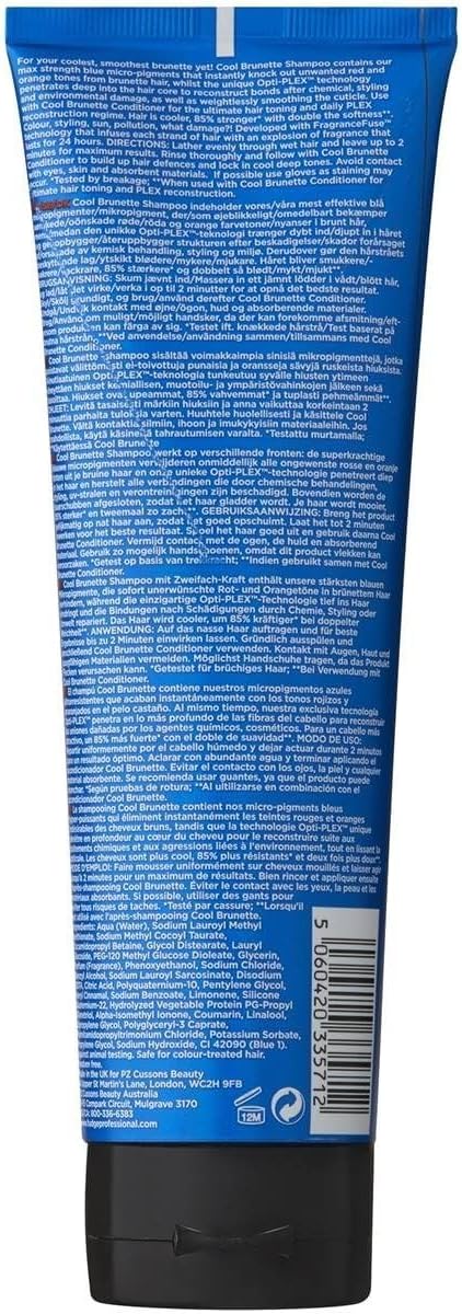 Fudge Professional Blue Toning Shampoo, Cool Brunette Shampoo, For Brunettes, Removes Orange/Red Tones 250 Ml
