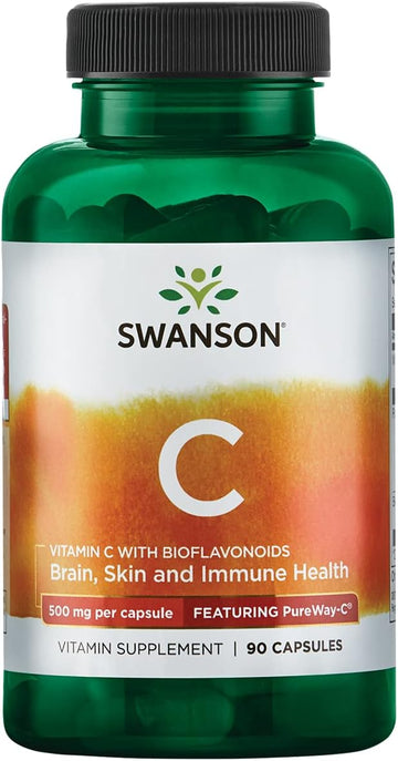 Swanson Pureway-Vitamin C 500 Milligrams With Bioflavonoids 500 Milligrams 90 Capsules