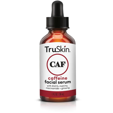 Truskin Caffeine Face & Eye Serum - Energizing 5% Caffeine Serum With Egcg - Dark Circles Under Eye Treatment With Niacinamide Matcha And Ginseng - Reduce Eye Puffiness In 60 Days, 1 Fl Oz