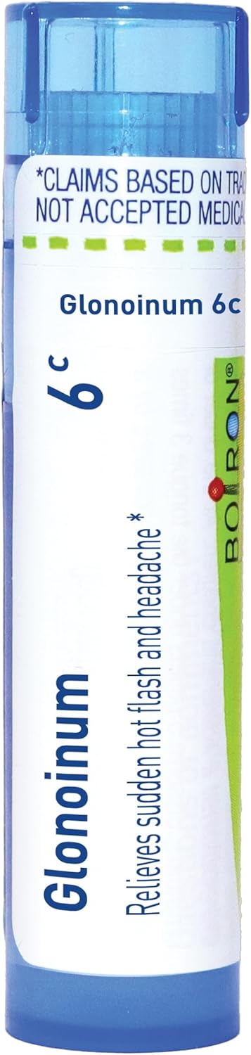 Boiron Glonoinum 6C Homeopathic Medicine For Hot Flash, Sunstroke & Headaches - 80 Pellets