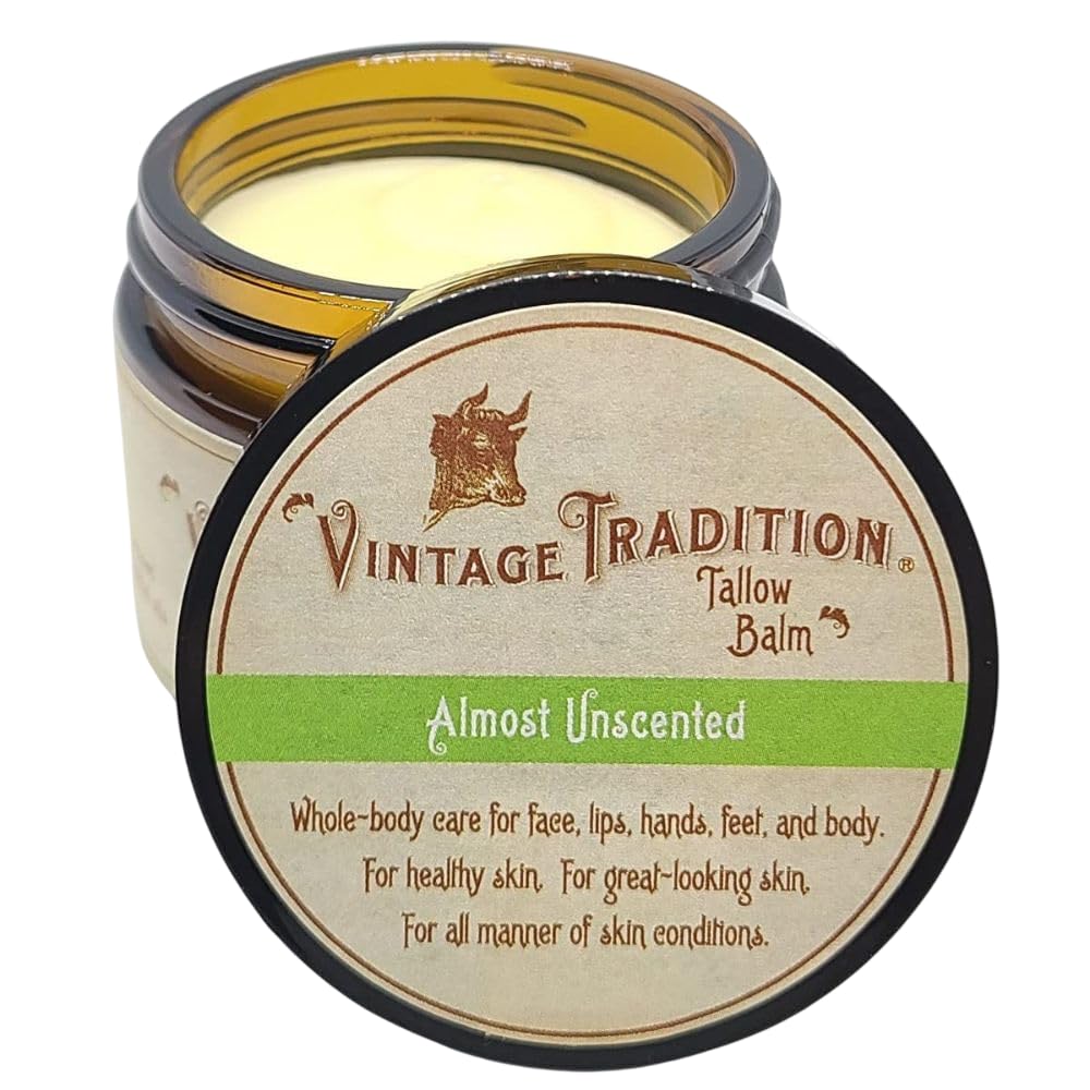 Vintage Tradition Epic Glow Beef Tallow Balm – Glow Boosting Moisturizer With Lavender Oil, Myrrh Oil, Manuka Face Oil, And Fish Oils – Beef Tallow For Skin Care From Head To Toe, 2 Fl. Oz