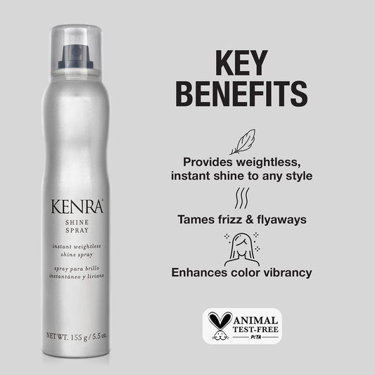 Kenra Shine Spray | Instant Weightless Shine Hairspray | Tames Frizz & Flyaways | Enhances Color Vibrancy | Lightweight, No Hold | All Hair Types