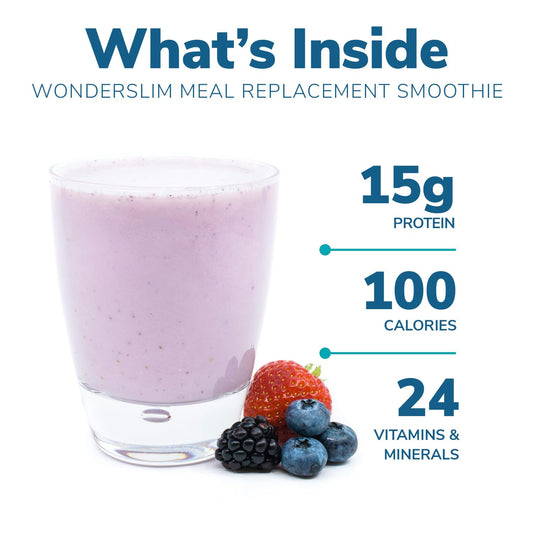 Wonderslim Meal Replacement Smoothie, Berry Yogurt, 15G Protein, Gluten Free (7Ct)