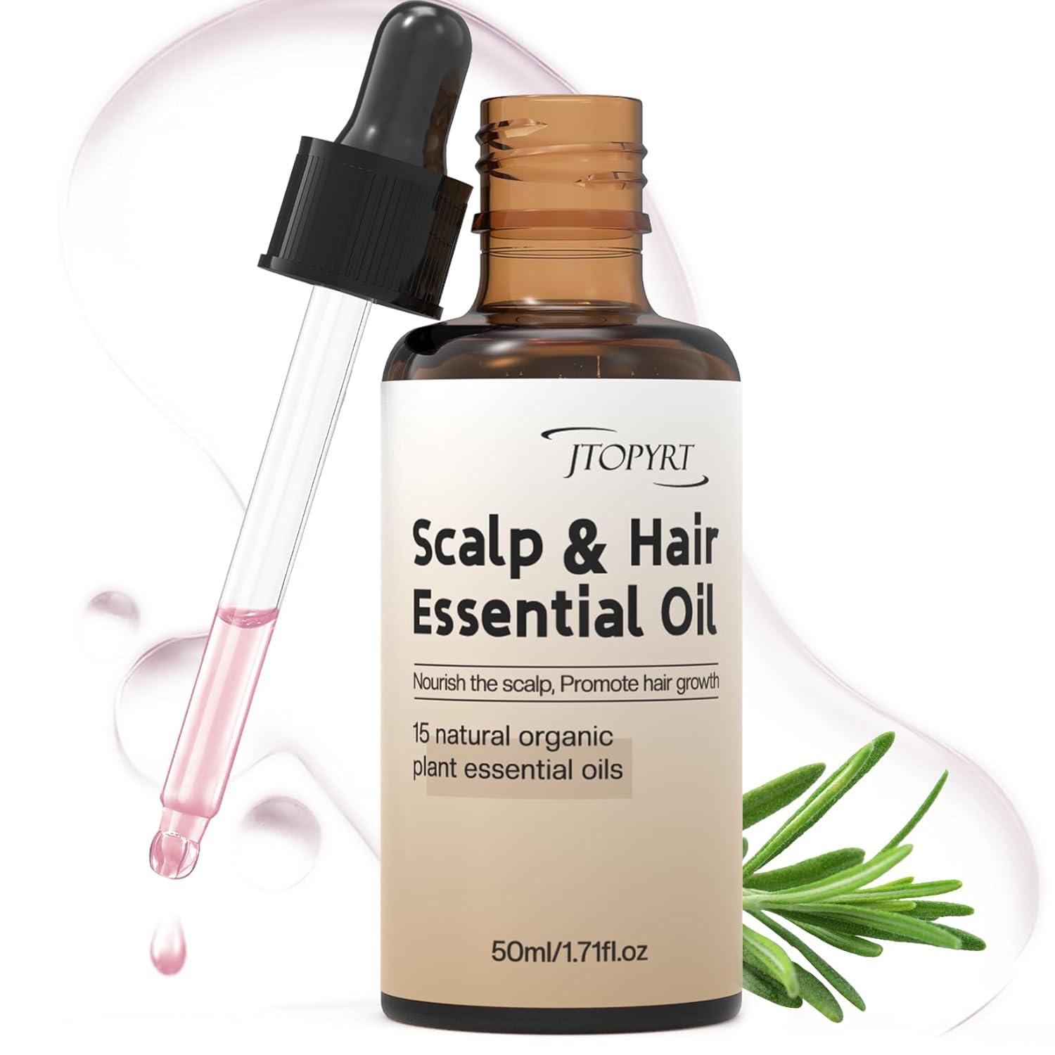 Hair Growth Oil For Hair & Scalp Care: Rosemary Castor Blend Enhances Thickness, Daily Nourishment For Men & Women