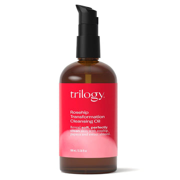 Trilogy Rosehip Transformation Cleansing Oil, Makeup Remover & Cleanser With Papaya & Sweet Almond, 3.38 Fl Oz