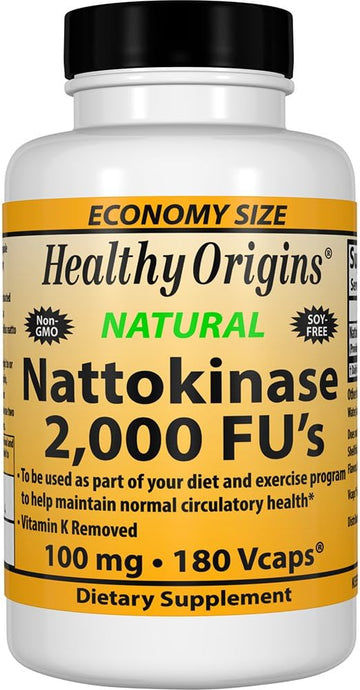 Healthy Origins Nattokinase 2, 000 FU's Multi Vitamins, 100 Mg, 180 Count
