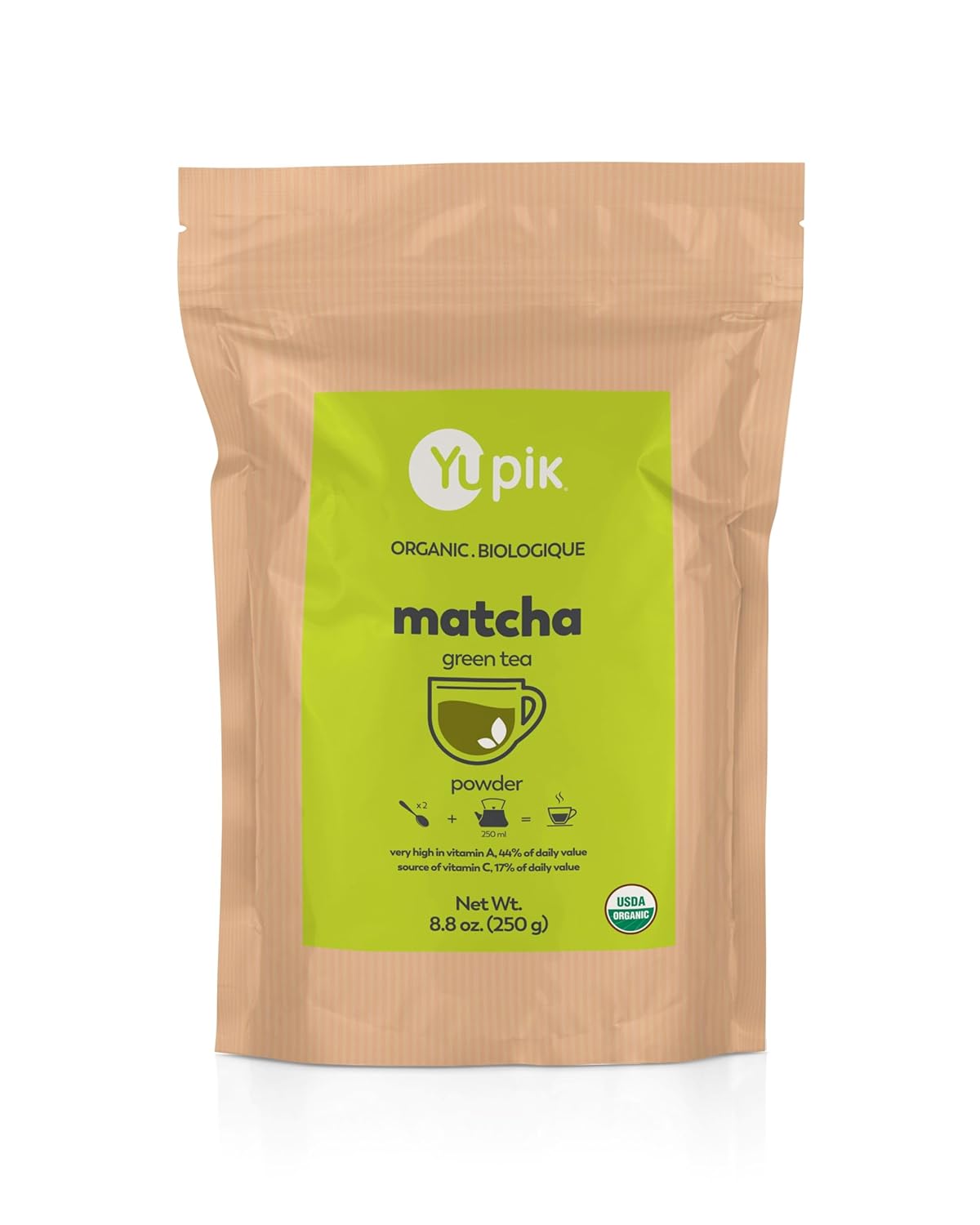 Yupik Organic Japanese Matcha Green Tea Powder, 8.8 oz, Non-GMO, Vegan, Gluten-Free