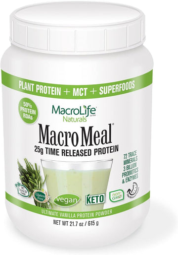 MacroLife Naturals MacroMeal Vegan Vanilla Superfood Supplement Powder