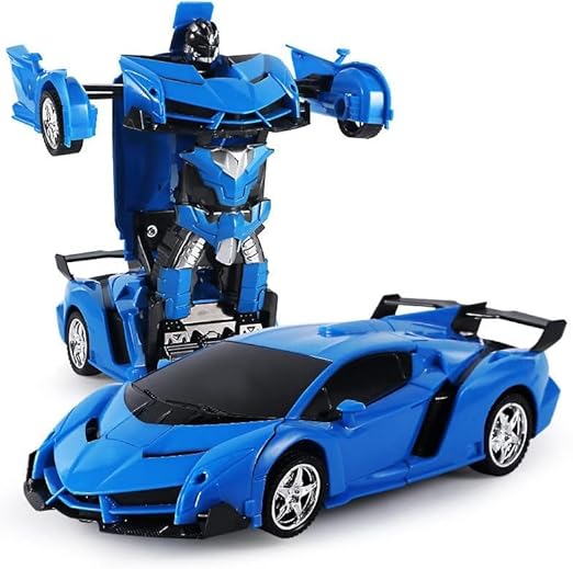 VALUEVIBES 2 in 1 Transforming Remote Control Car - One-Click Deformation Robot RC Car Toys for Kids Age 3 4 5 6+ Year Old, Rechargeable 360° Rotation with Light