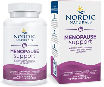 Nordic Naturals Menopause Support -Unflavored - 60 Capsules - Women’s Hormone-Support Supplement for Menopause, Mood Balance & Hot-Flash Support - Plant-Based Herbs and Phytoestrogens - 30 Servings