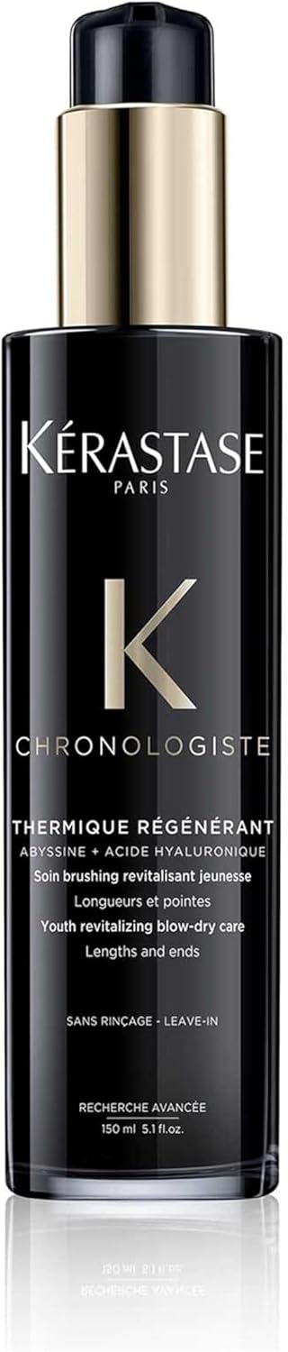 Kérastase Chronologiste, Youth Revitalising Blow-Dry Care, For Lengths And Ends, With Hyaluronic Acid, Abyssine & Vitamin E, Thermique Regénérant, 200Ml