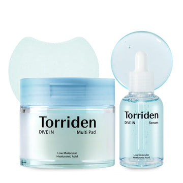 Torriden Dive In Serum 1.69 Fl.Oz. + Dive In Toner Pad (80 Pads) | Instant Soothing And Hydrating | Korean Skin Care