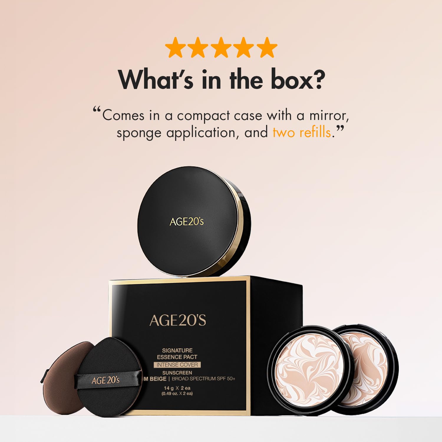 Age 20'S Signature Intense Cover Cushion Foundation #21 Light Beige + Luna Long Lasting Makeup Setting Fixer Spray