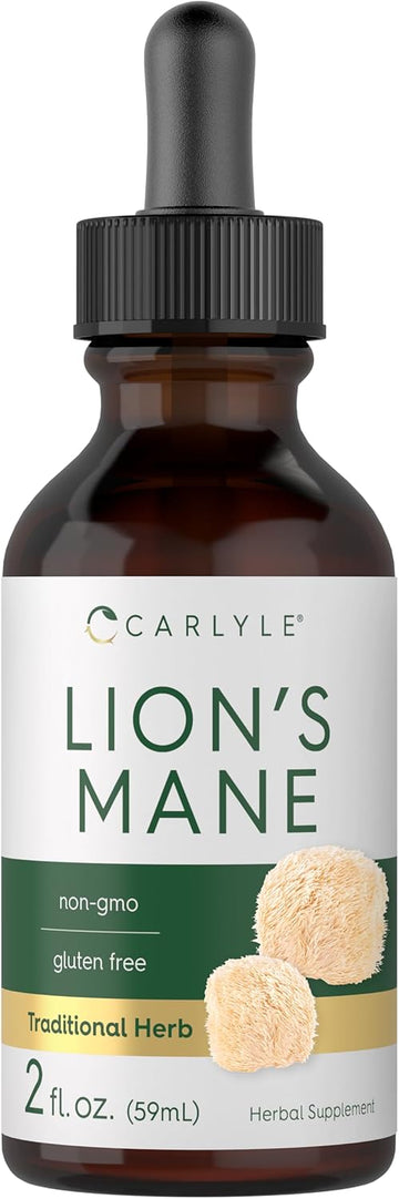 Carlyle Lions Mane Mushroom Supplement | 2 Fl Oz | Liquid Extract Tincture | Vegetarian | Non-Gmo, Gluten Free