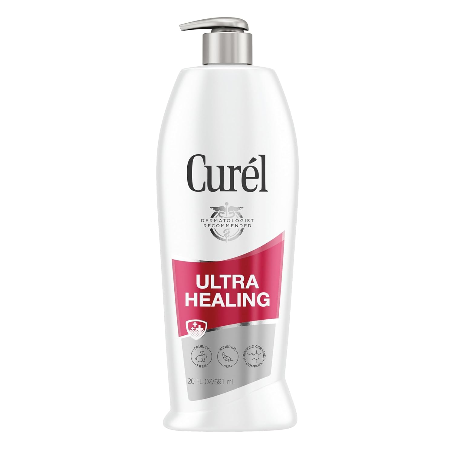 Curel Ultra Healing Lotion, Hand And Body Moisturizer For Extra Dry Skin, With Advanced Ceramide Complex And Hydrating Agents, For Tight Skin, 20 Ounces