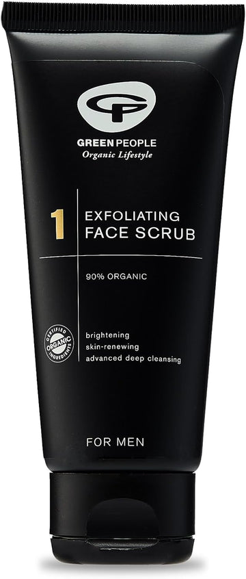 Green People For Men No. 1 Exfoliating Face Scrub - Natural & Organic Brightening Scrub - Paraben & Ethanol Free - Vegan, 100Ml