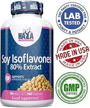 SOYA Isoflavones 80% Extract x 100 Capsules Non-GMO Supports Hormonal Health, Potent One-a-Day Formula Supplement : Amazon.co.uk: Health & Personal Care