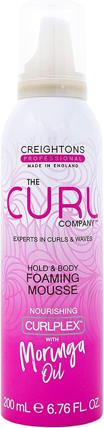 The Curl Company Hold And Body Foaming Mousse (200 Ml) - Defines Curls And Waves, Eliminates Frizz And Smoothes Unruly Flyways; Professionally Formulated With Curplex And Nourishing Moringa Oil