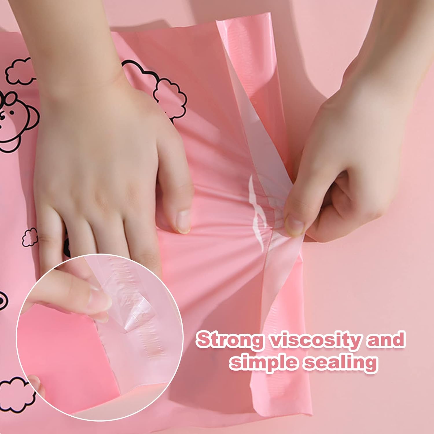 Sanitary Napkin Disposal Bags, Set of 100 Women Sanitary Disposal Bags, Pink Cute Cartoon, Hide Personal Items, Self-Adhesive Strip Seal Odor, Suitable for Tampons Tampon Pads : Health & Household