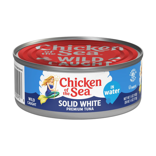 Chicken of the Sea Solid White Premium Albacore Tuna in Water, Wild Caught Tuna, 5 oz. Can (Pack of 24)