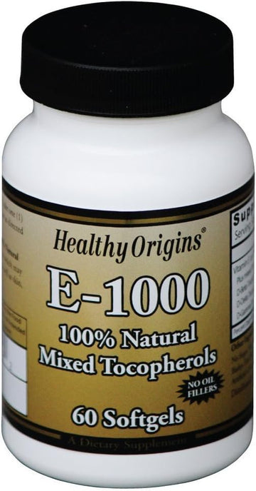 Healthy Origins Vitamin E - 1000 IU Natural Mixed Toco Gels, 60 Count