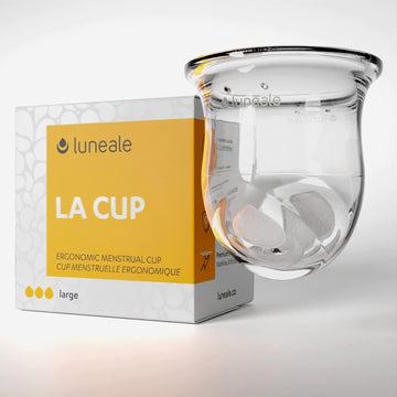 La Cup Luneale - Reusable Stemless Menstrual Cup - Patented Ergonomic Design Created in Collaboration with Midwives - 100% Medical Silicone - 3 Sizes depending on Flow (L - Heavy to Very Heavy Flow)