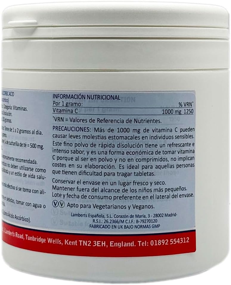 Lamberts Vitamin C Ascorbic Acid - 250g Powder : Amazon.co.uk: Health & Personal Care
