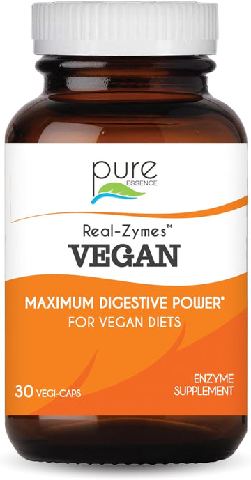 Real-Zymes? VEGAN Digestive Enzymes Supplement with Probiotics for Better Digestion - Natural Support for Relief of Bloating, Gas, Belching, Diarrhea, Constipation, IBS, etc. - 30 Caps