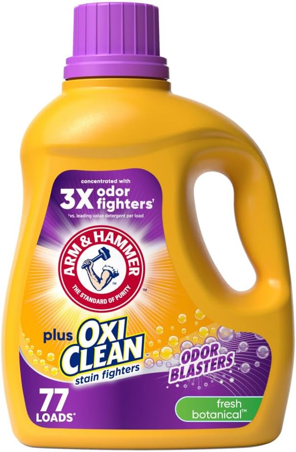 Arm & Hammer Plus Oxiclean Odor Blasters Fresh Botanical, 77 Loads Liquid Laundry Detergent, 100.5 Fl Oz