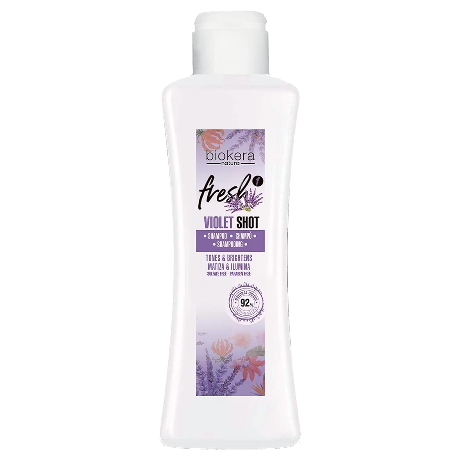 Salerm - Purple Shampoo For Blonde, Gray, Highlighted, Or Bleached Hair - Biokera Fresh Violet - 300 Ml - Violet Shampoo - Tones And Brightens - Maintains Color - Sulfate-Free And Paraben-Free