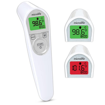 Microlife Non-Contact Forehead Thermometer, Digital Infrared No-Touch Thermometer for Adults, Kids & Baby, Large Backlit LCD Screen, Fever Alarm, Memories & Instant Accurate Readings