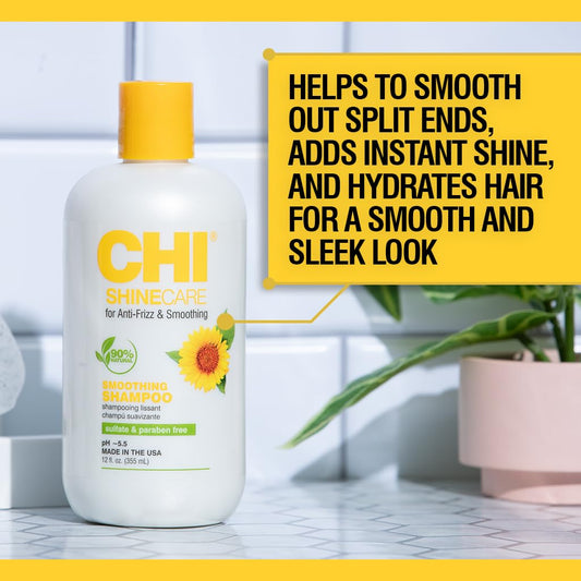 CHI ShineCare - Smoothing Shampoo 12 fl oz - Transforms Dull, Lackluster Hair to Condition and Smooth Split Ends and Frizz, Adding Instant Shine and Hydration