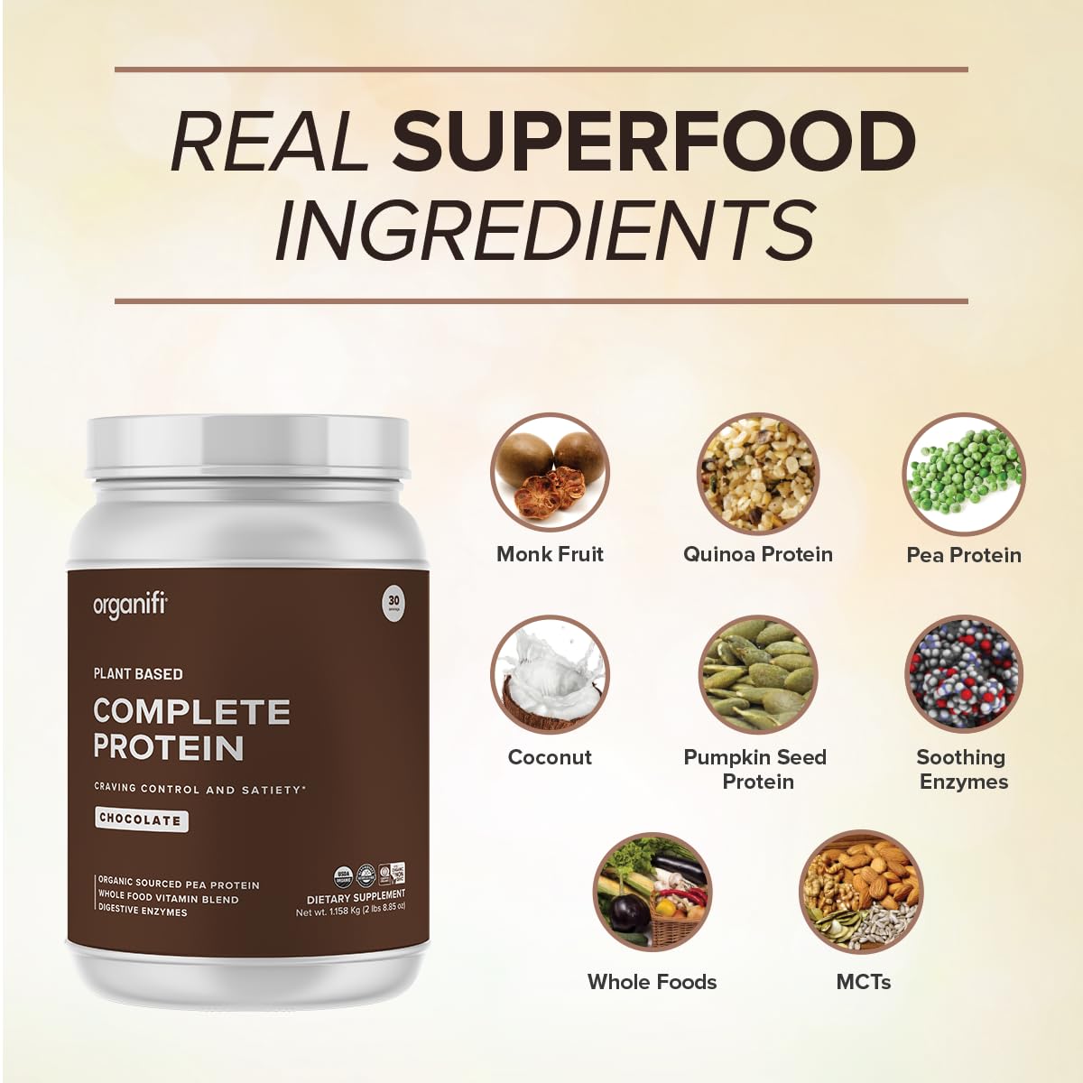 Buy Organifi Complete Protein Vanilla Flavor - Organic Vegan Plant Based Protein Powder With Digestive Enzymes - 30 Day Supply - No Soy, Dairy, Or Gluten On  Free Shipping On Qualified Orders