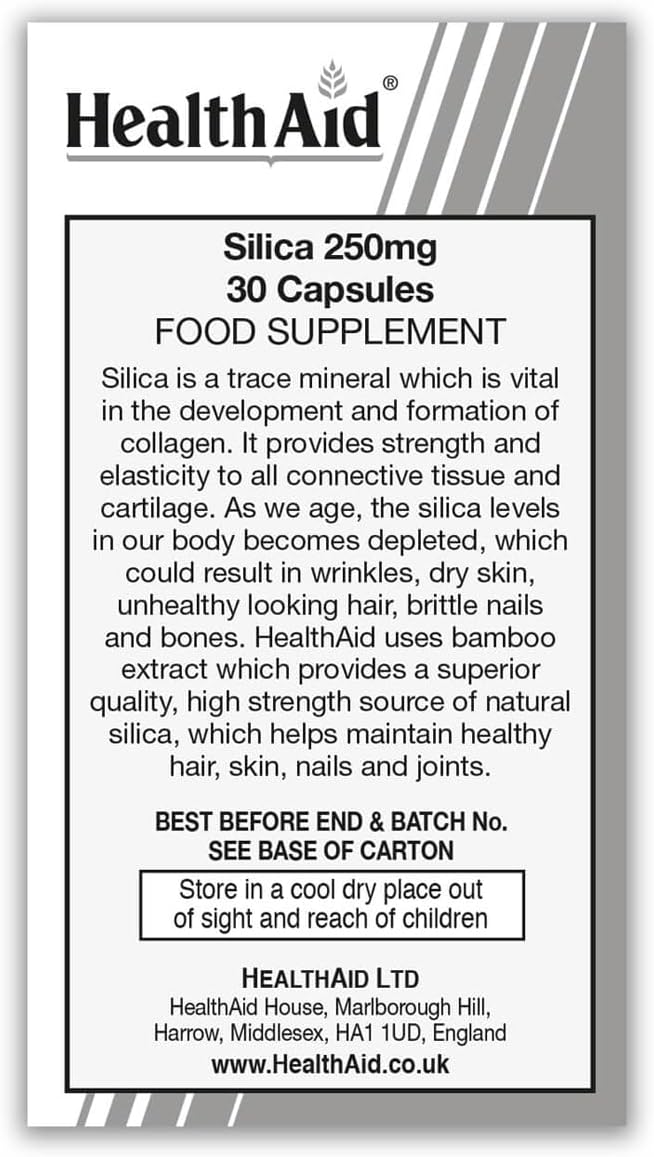 HealthAid Silica 250 mg 30 Capsules : Amazon.co.uk: Health & Personal Care