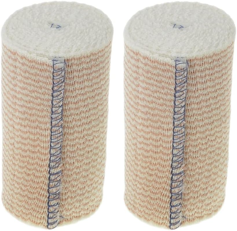 Dealmed 4" Elastic Bandage Wrap With Self-Closure – 2 Elastic Bandages, 5 Yards Stretched Compression Bandage Wrap, Wound Care Product For First Aid Kit And Medical Facilities