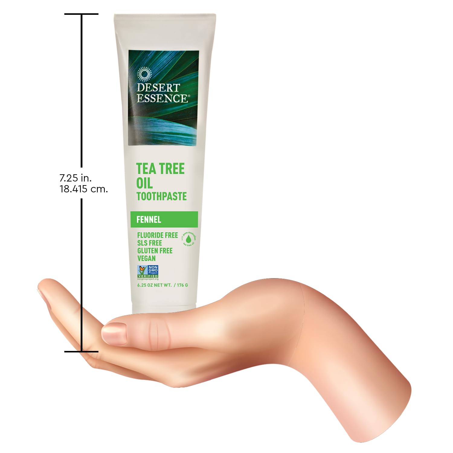 Desert Essence Tea Tree Oil & Fennel Toothpaste, 6.25 Oz - Fluoride Free, Gluten Free, Vegan, Non-Gmo - Oral Care With Baking Soda & Sea Salt For Healthy Teeth & Gums, Fresh Breath : Health & Household