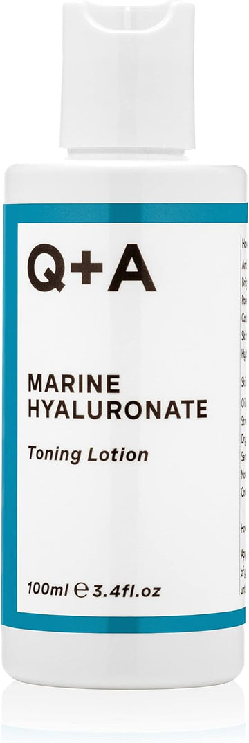 Q+A Marine Hyaluronate Toning Lotion, A Face Toner With Hyaluronic Acid And Marine Actives For Skin Suppleness, 100Ml