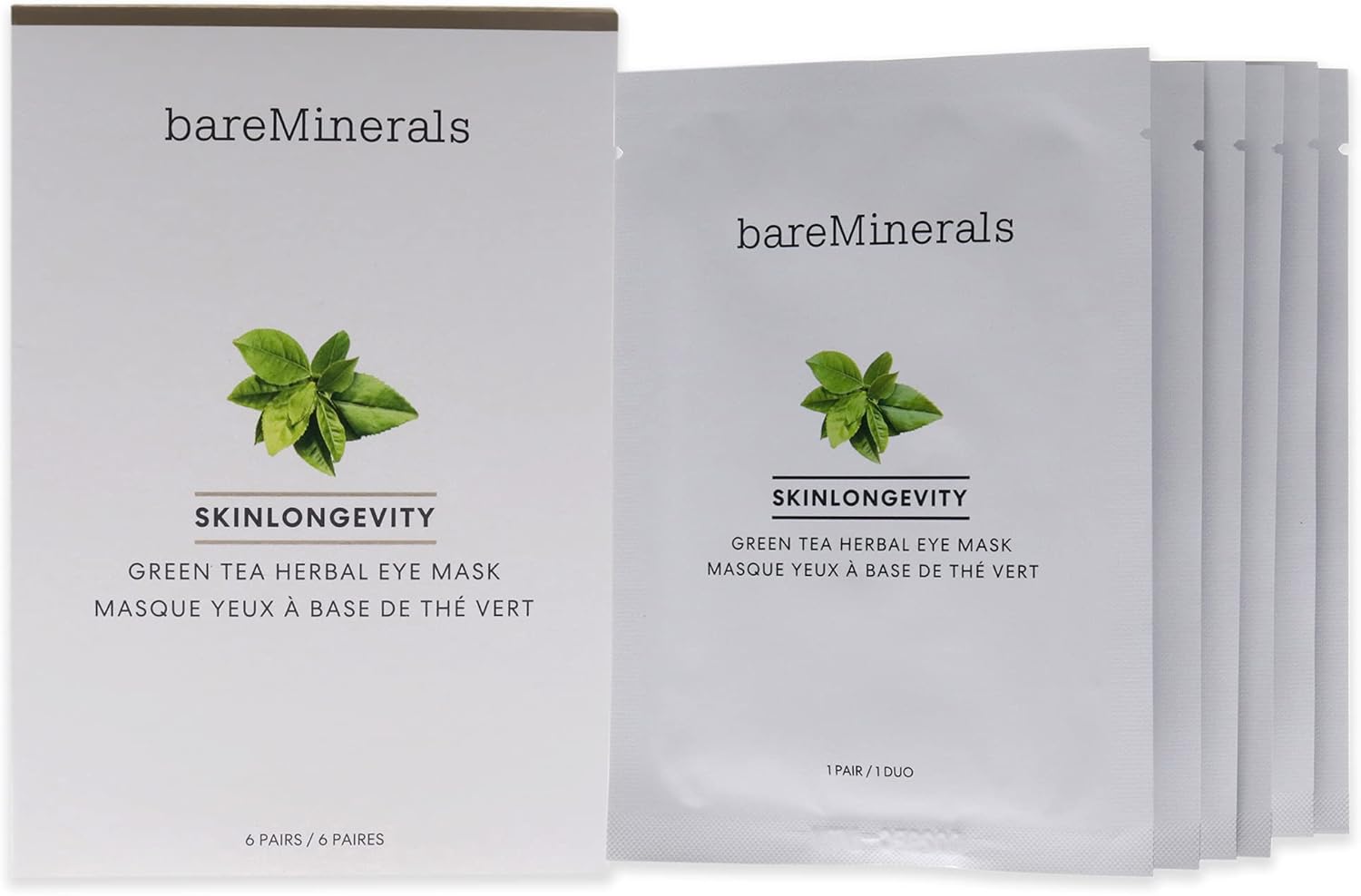 bareMinerals Skinlongevity Green Tea Herbal Eye Mask For Unisex 6 Pairs Mask
