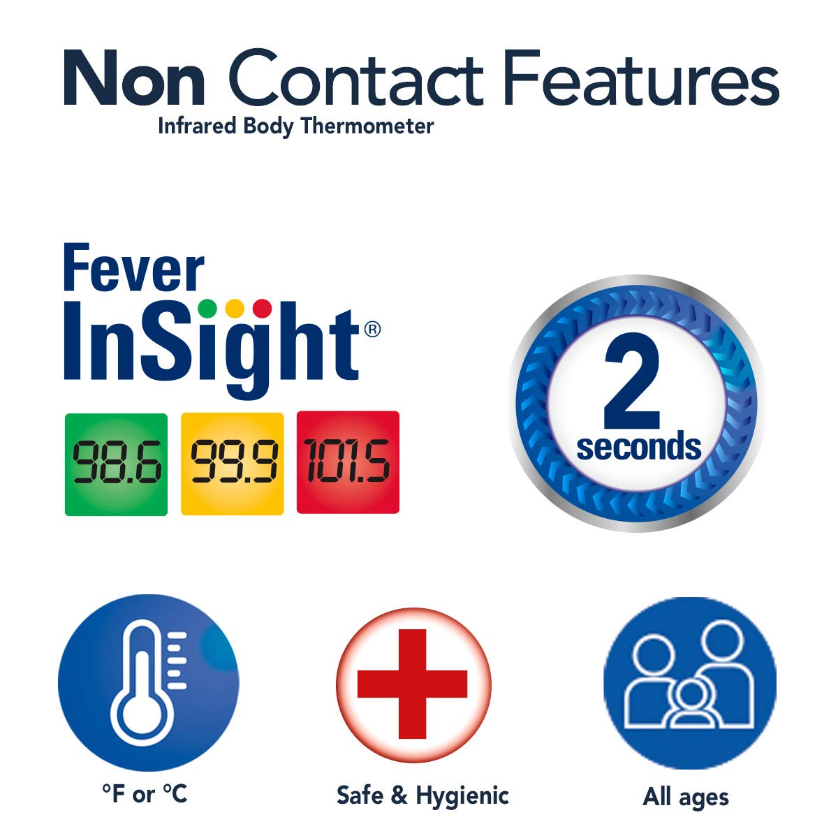 Vicks Non-Contact Infrared Thermometer For Forehead, Food And Bath – Fast, Reliable, And Clinically Proven Accuracy For Adults, Babies, Toddlers And Kids, Fsa And Hsa Eligible : Baby