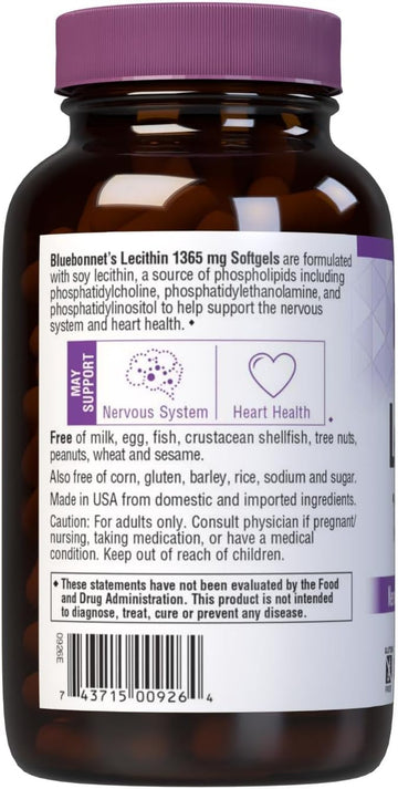 Bluebonnet Lecithin Supplement, 180 Count