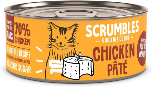 Scrumbles Natural Wet Cat Food, Chicken Pate 18x 80g