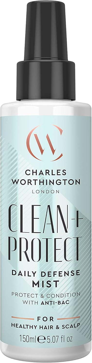 Charles Worthington Clean And Protect Daily Defence Mist, Antibacterial, Hyaluronic Acid, Uv Protection, 150 Ml