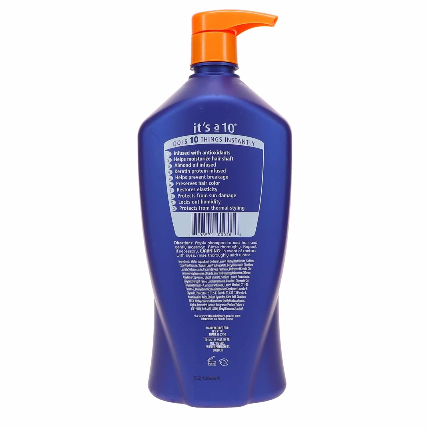 It's A 10 Miracle Shampoo Plus Keratin 33.8 Oz, Sulfate Free : Hair Shampoos : Beauty & Personal Care